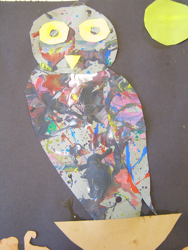 Eric Carle Inspired Owls - Blacksburg New School Art