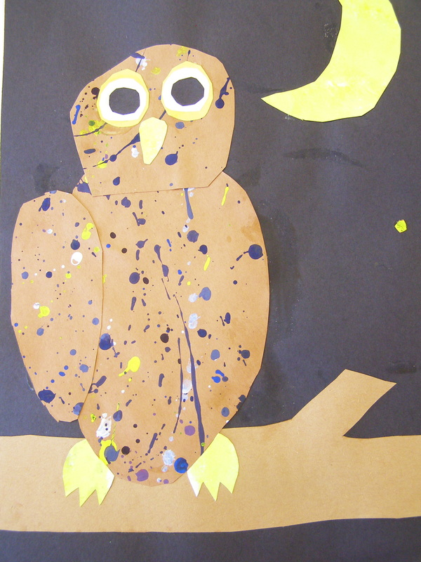 Eric Carle Inspired Owls - Blacksburg New School Art